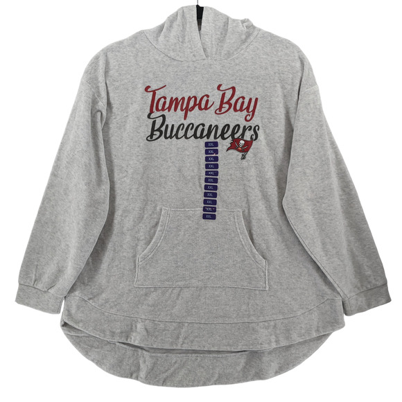 Tampa Bay Buccaneers Pajama Hoodie XXL Gray Womens Sleepwear Sweatshirt Bucs PJs - Picture 10 of 10